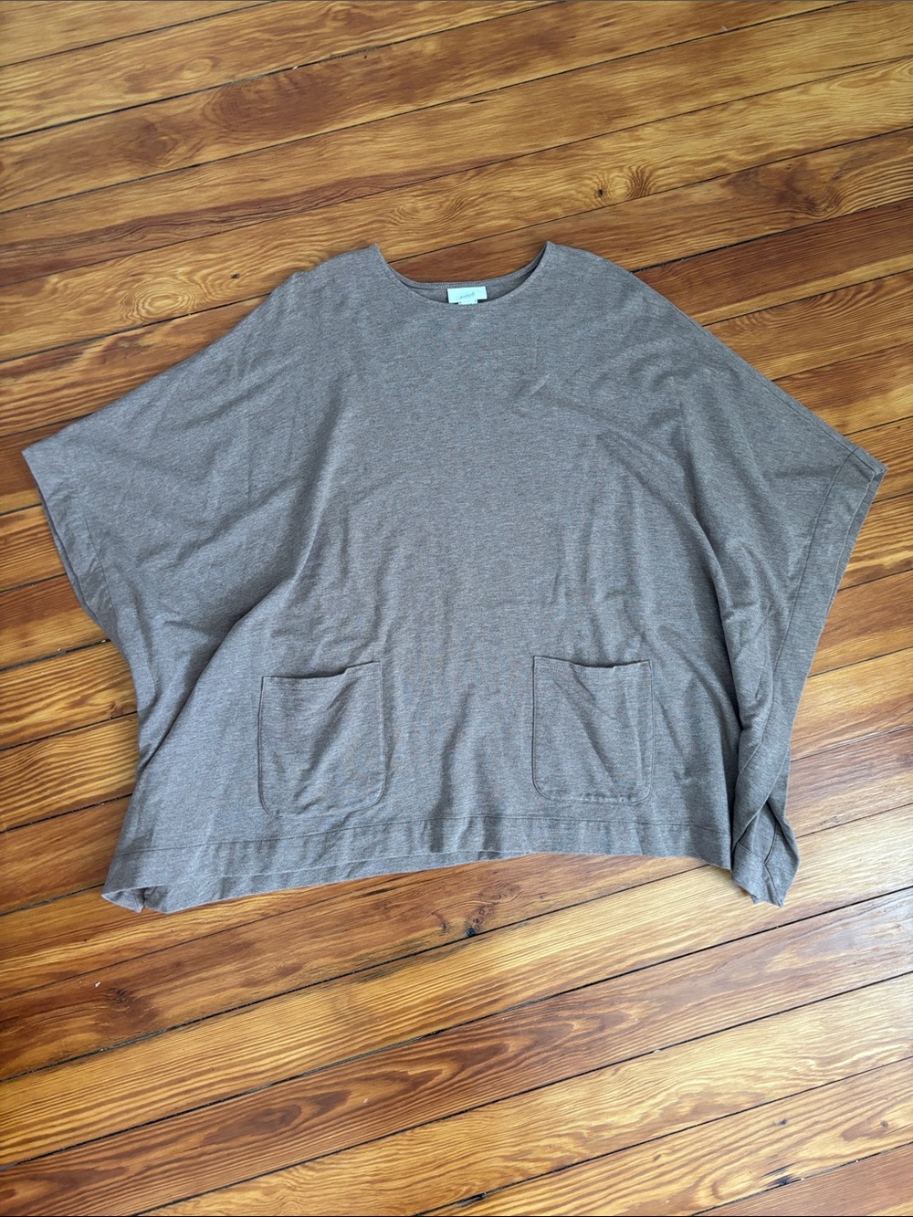 J. Jill Taupe Brown Relaxed Pocketed Poncho Top
